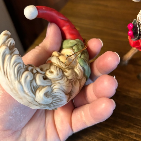 Vintage Midwest Imports Crescent moon Santa ornament and reindeer - Picture 4 of 6